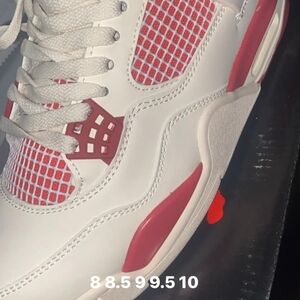 Jordan Athletic Shoes in White and Red